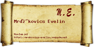 Mrákovics Evelin névjegykártya